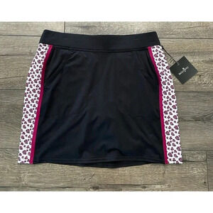 NWT Belyn Key Mia Skort Skirt Black Purple Stem Floral Print Small S New